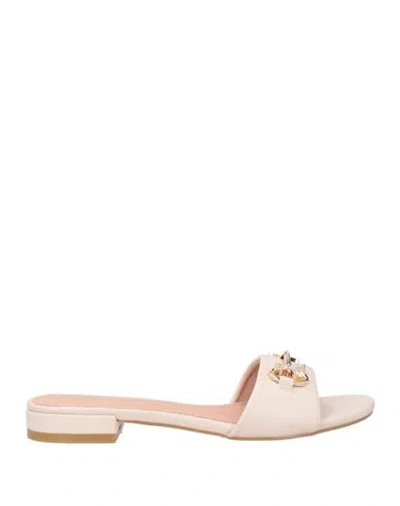 Patrizia Pepe Girl Woman Sandals Blush Size 8 Textile Fibers In Pink