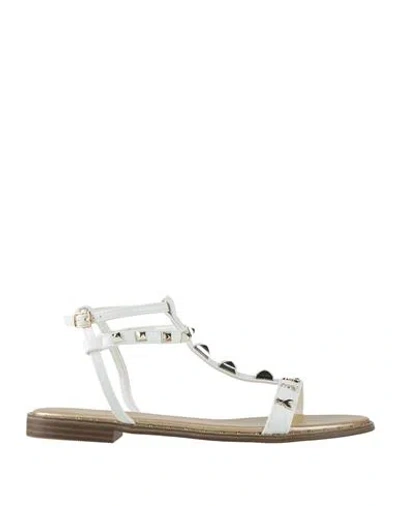 Patrizia Pepe Girl Woman Sandals White Size 10 Textile Fibers In Multi