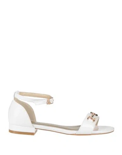 Patrizia Pepe Girl Woman Sandals White Size 8 Textile Fibers