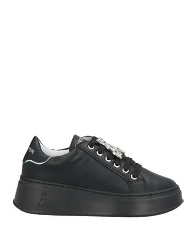 Patrizia Pepe Girl Woman Sneakers Black Size 5 Calfskin