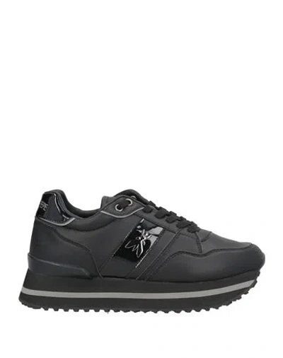 Patrizia Pepe Girl Woman Sneakers Black Size 7 Textile Fibers