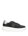 Patrizia Pepe Girl Woman Sneakers Black Size 8 Calfskin
