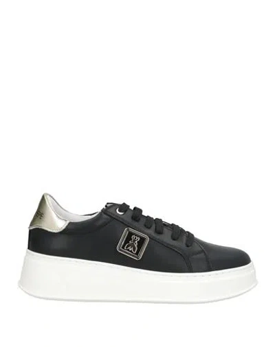 Patrizia Pepe Girl Woman Sneakers Black Size 8 Calfskin