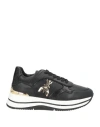 Patrizia Pepe Girl Woman Sneakers Black Size 8 Textile Fibers