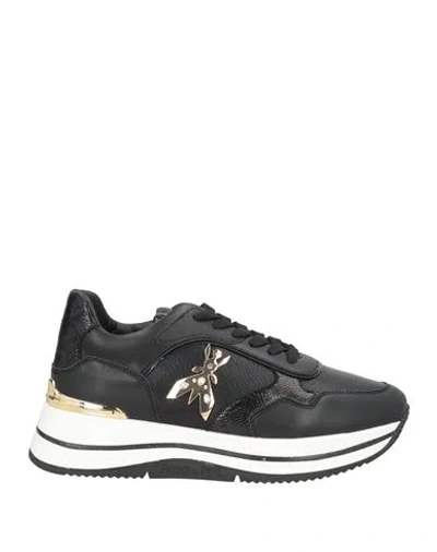Patrizia Pepe Girl Woman Sneakers Black Size 8 Textile Fibers