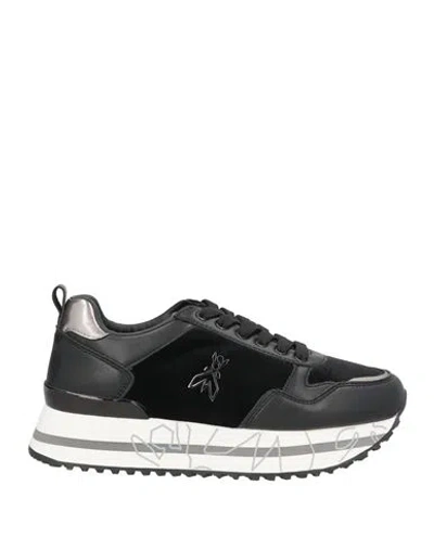 Patrizia Pepe Girl Woman Sneakers Black Size 8 Textile Fibers