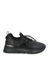 Patrizia Pepe Girl Woman Sneakers Black Size 8 Textile Fibers