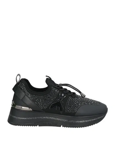 Patrizia Pepe Girl Woman Sneakers Black Size 8 Textile Fibers