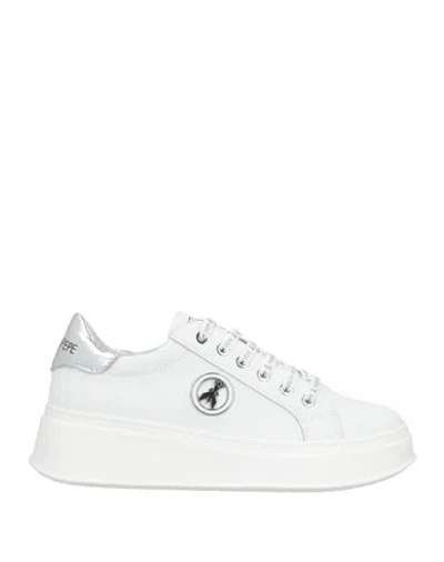 Patrizia Pepe Girl Woman Sneakers White Size 8 Calfskin