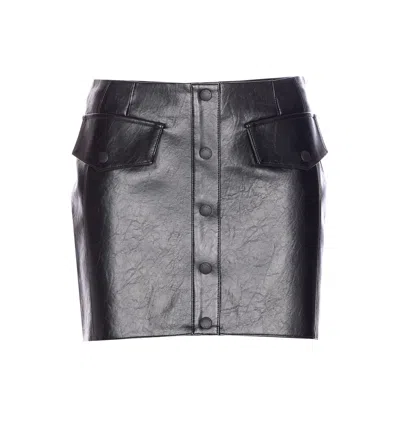 Patrizia Pepe Glam Rock Miniskirt With Buttons In Black