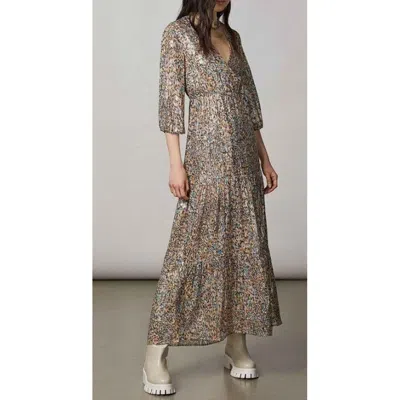 Patrizia Pepe Gold Silk Casual Dress In Brown