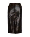 Patrizia Pepe Leather-effect Panelled Midi Skirt In Multi