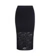 Patrizia Pepe Gonna Midi Effetto Pizzo Nero In Black