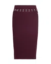Patrizia Pepe Gonna Midi Glam Rock In Maglia Purple Red In Red