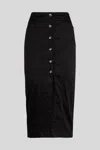 Patrizia Pepe Gonna Midi In Denim Nera In Nero