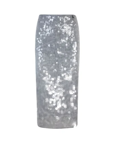 Patrizia Pepe Gonna Midi In Paillettes In Grey
