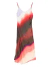 Patrizia Pepe Gradient-print Midi Dress In Brown