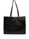 Patrizia Pepe Grained Leather Tote Bag In Black