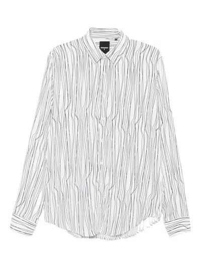 Patrizia Pepe Graphic-print Flowing Shirt In White