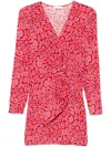 Patrizia Pepe Graphic-print Mini Dress In Red