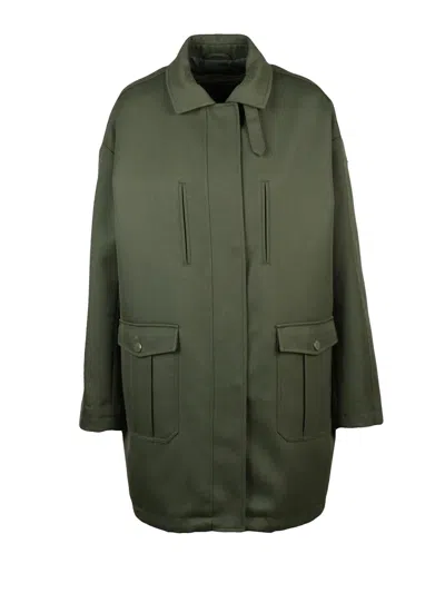 Patrizia Pepe Green Wool-blend Double-breasted Coat