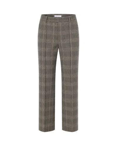 Patrizia Pepe Grey Prince Of Wales Tailored Straight-leg Pants In Gray