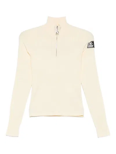 Patrizia Pepe Half-zip Turtleneck Sweater In Neutral