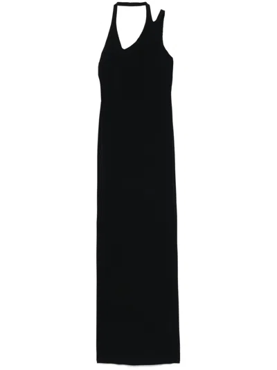 Patrizia Pepe Halterneck Maxi Dress In Black