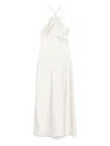 Patrizia Pepe Light Beige Maxi Dress With Keyhole Detail In White