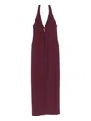 Patrizia Pepe Halterneck Midi Dress In Burgundy