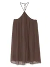 Patrizia Pepe Halterneck Mini Dress In Brown