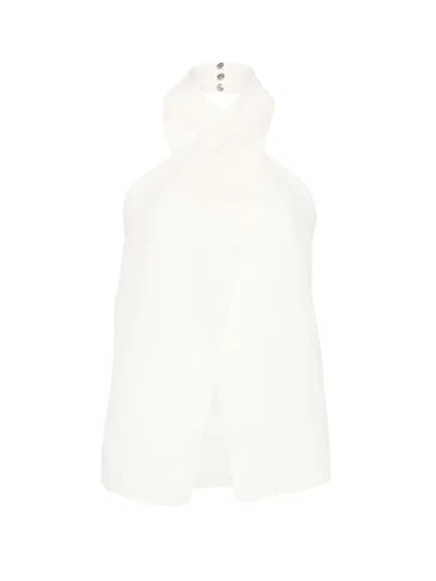 Patrizia Pepe Halterneck Top In White