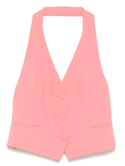 Patrizia Pepe Halterneck Waistcoat In Pink