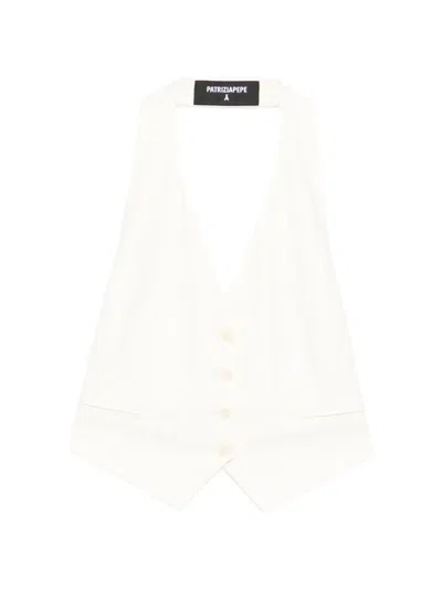 Patrizia Pepe Halterneck Waistcoat In White