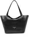 Patrizia Pepe Hammered-leather Tote Bag In Black