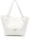 Patrizia Pepe Hammered-leather Tote Bag In White