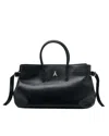 Patrizia Pepe New Business Leather Tote Bag In Black