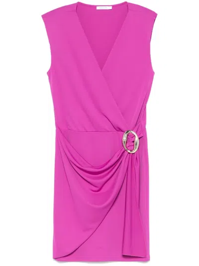 Patrizia Pepe Hardware-detail Wrap Dress In Purple