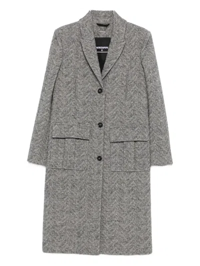 Patrizia Pepe Herringbone Coat In Gray