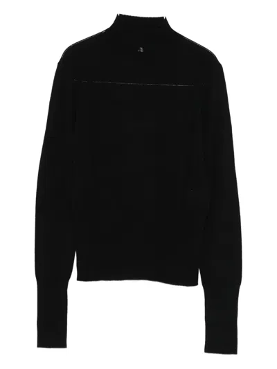 Patrizia Pepe High-neck Long-sleeve Sweater In Black