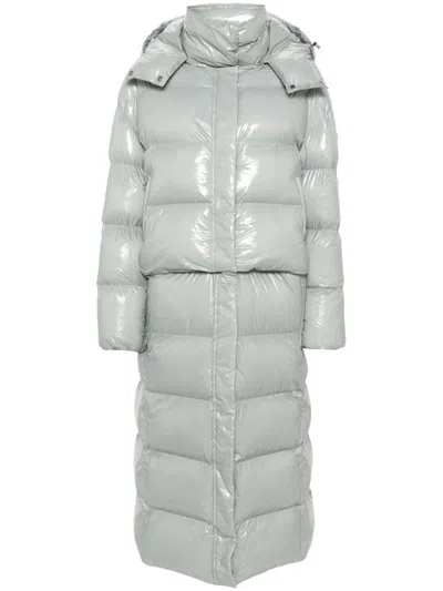 Patrizia Pepe High-shine Padded Coat In Blue