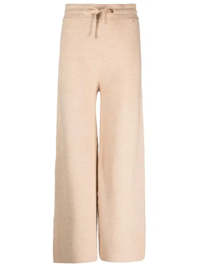 Patrizia Pepe High-waist Fine-knit Trousers In Neutrals