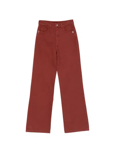 Patrizia Pepe High Waist Straight Jeans In Red