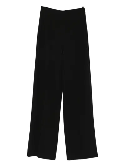 Patrizia Pepe High-waist Straight-leg Trousers In Black