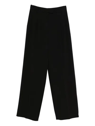 Patrizia Pepe High-waisted Straight-leg Trousers In Black