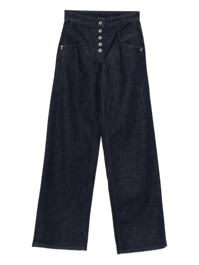 PATRIZIA PEPE PATRIZIA PEPE HIGH-WAISTED WIDE-LEG PANTS WITH BUTTON FRONT
