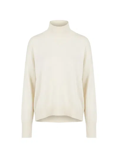 Patrizia Pepe High-neck Logo-plaque Sweater In Neutral
