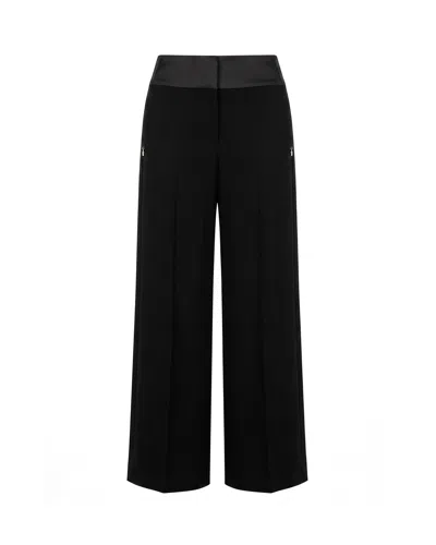 Patrizia Pepe High-waist Wide-leg Trousers In Black