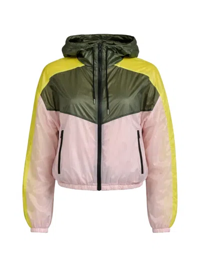 Patrizia Pepe Hooded Cropped Jacket In Multi
