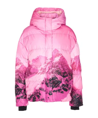 Patrizia Pepe Hooded Down Jacket In Pink